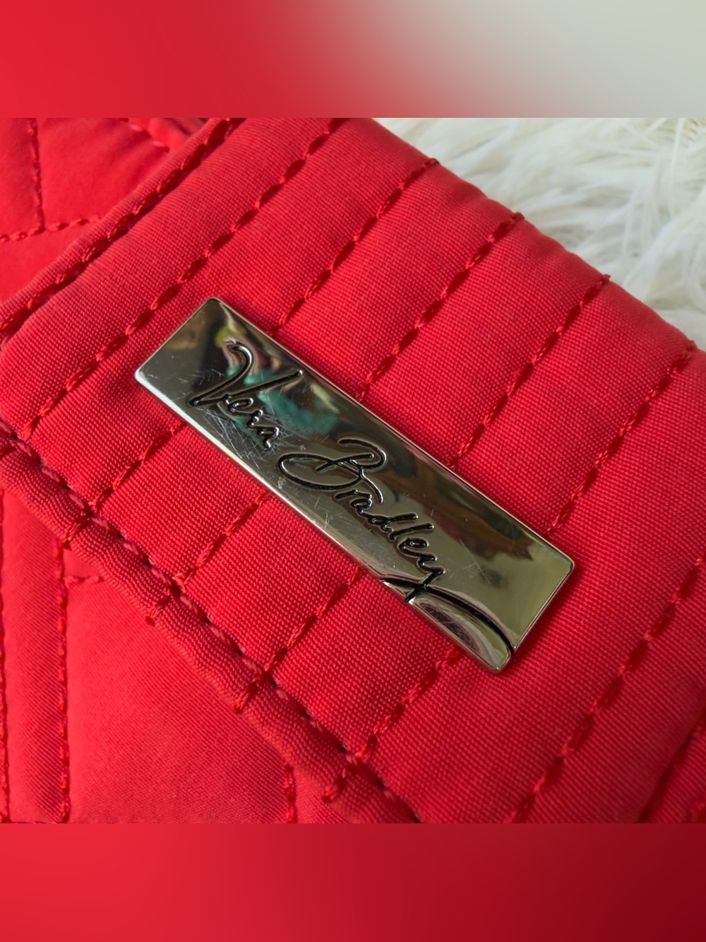 Vera Bradley Quilted Scarlet Wallet with Metal Logo - Picture 5 of 5